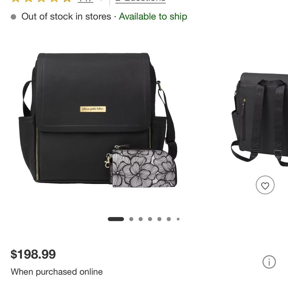Black Diaper Bag by Petunia Pickle Bottom